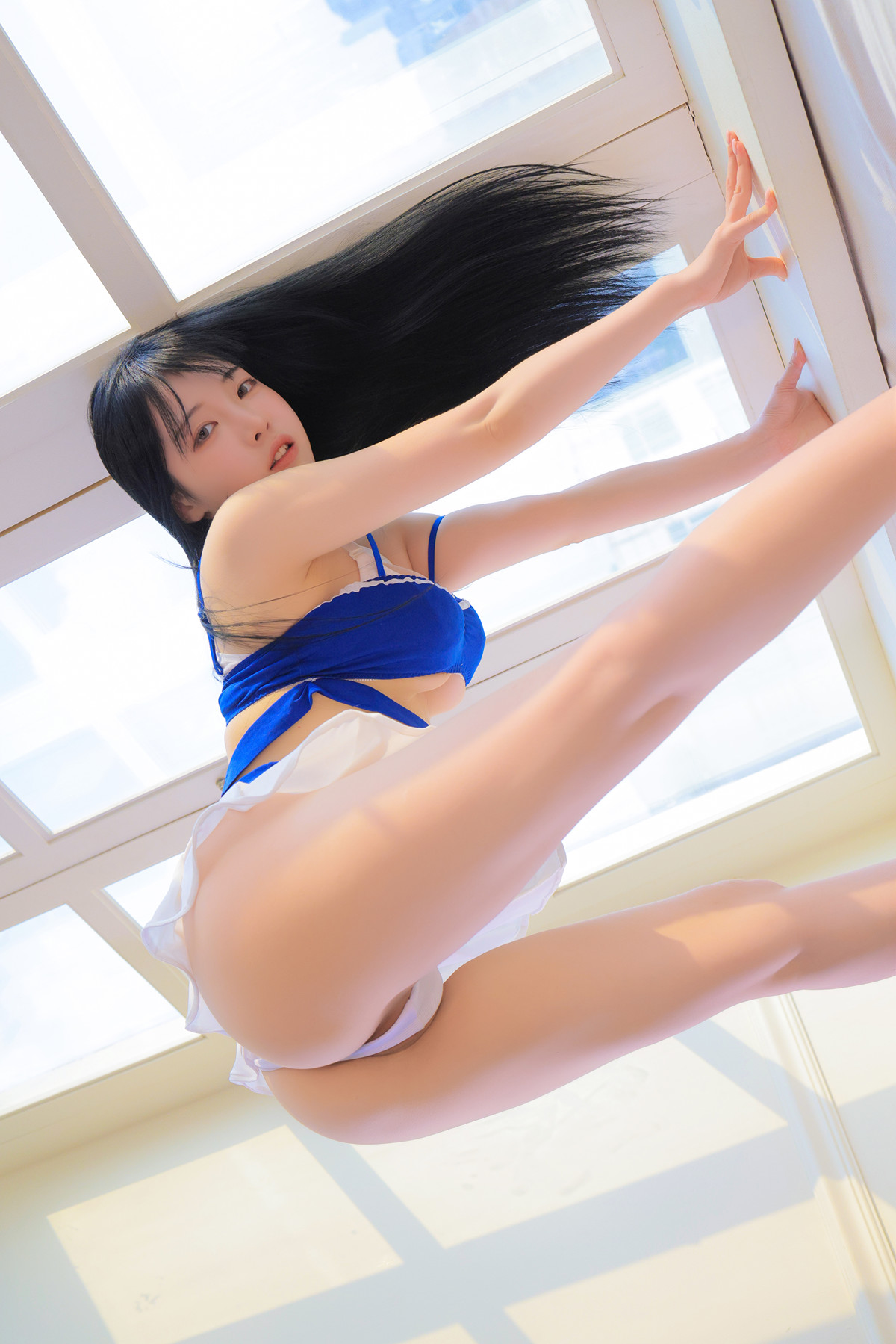 Rinaモモリナ, Patreon ‘Blue and White Swimsuit’ Set.02の写真 20