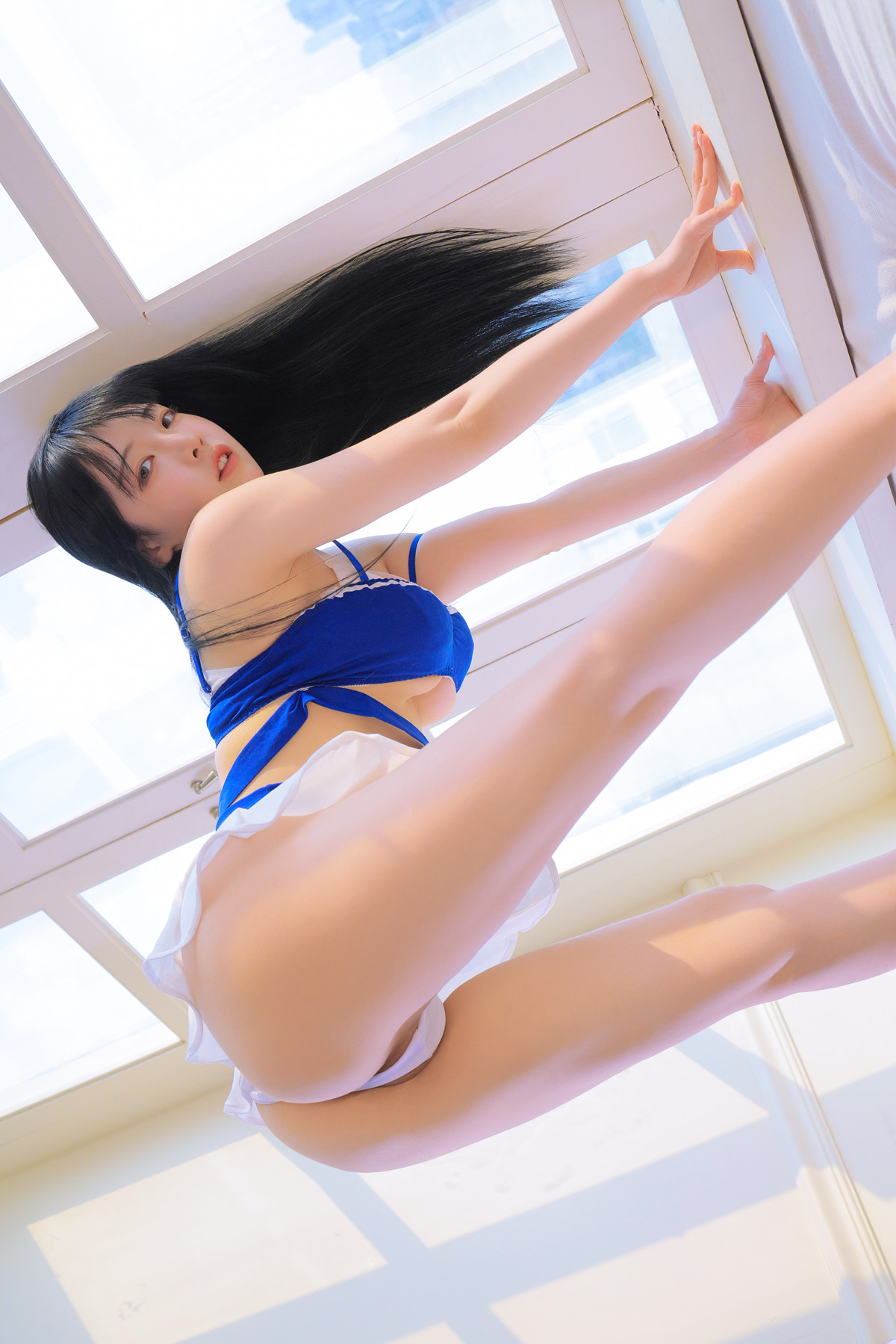 Rinaモモリナ, Patreon ‘Blue and White Swimsuit’ Set.02の写真 21