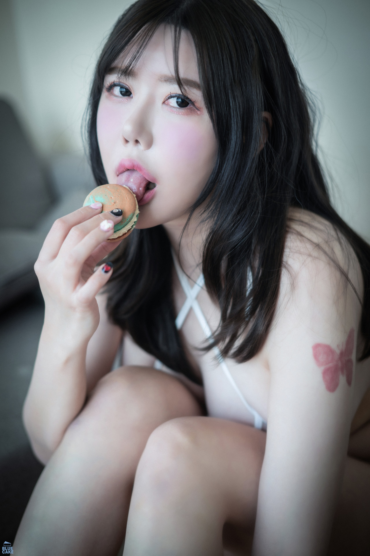 SUA 지수아, [BLUECAKE] Nude Bikini White (RED+)の写真 51